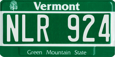 VT license plate NLR924