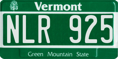 VT license plate NLR925