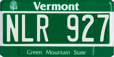 VT license plate NLR927