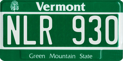 VT license plate NLR930