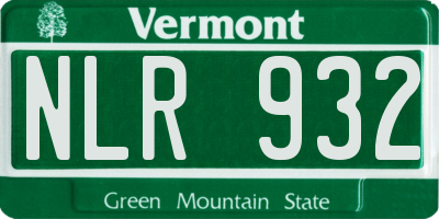 VT license plate NLR932