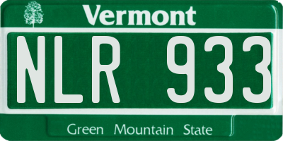 VT license plate NLR933