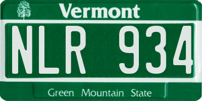 VT license plate NLR934