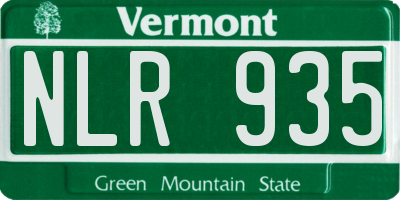 VT license plate NLR935