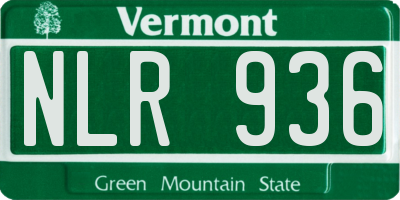 VT license plate NLR936