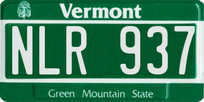 VT license plate NLR937