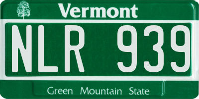 VT license plate NLR939