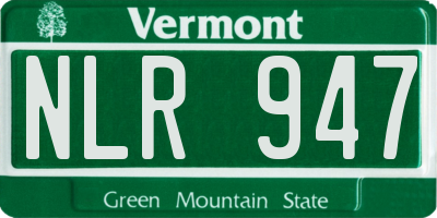 VT license plate NLR947