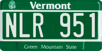 VT license plate NLR951