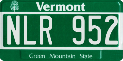VT license plate NLR952