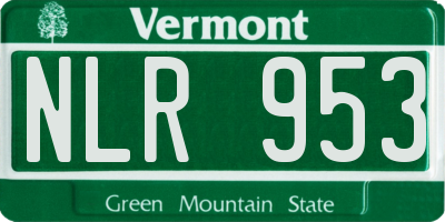 VT license plate NLR953