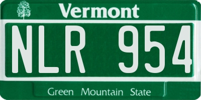 VT license plate NLR954