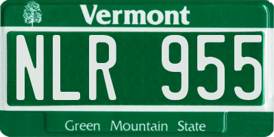VT license plate NLR955