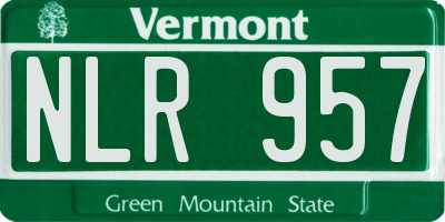 VT license plate NLR957