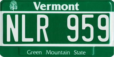 VT license plate NLR959