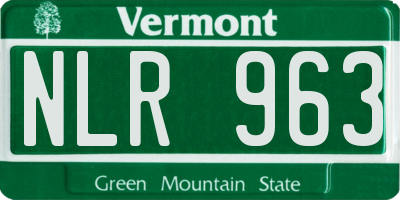 VT license plate NLR963