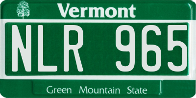 VT license plate NLR965