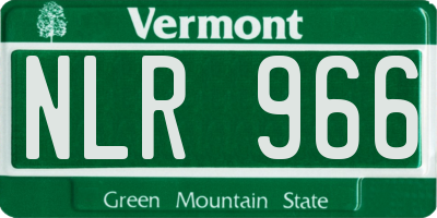VT license plate NLR966