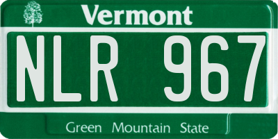 VT license plate NLR967
