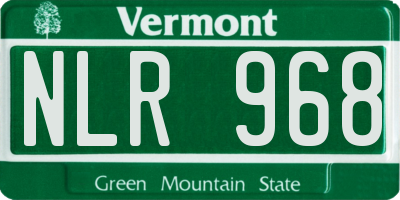 VT license plate NLR968