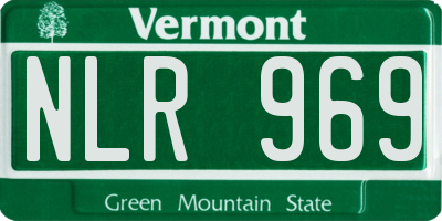 VT license plate NLR969