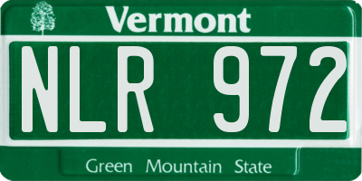 VT license plate NLR972