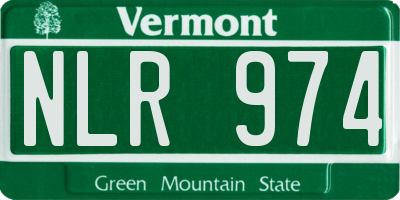 VT license plate NLR974