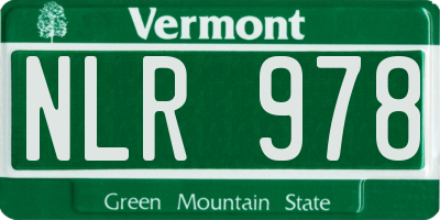 VT license plate NLR978