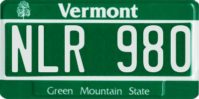 VT license plate NLR980