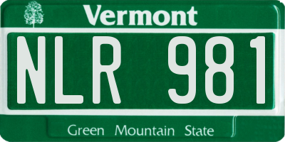 VT license plate NLR981