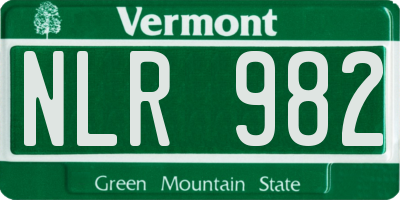 VT license plate NLR982