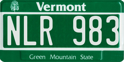 VT license plate NLR983