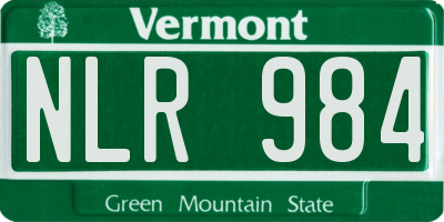 VT license plate NLR984