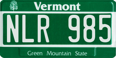 VT license plate NLR985