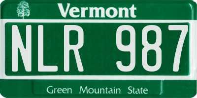 VT license plate NLR987