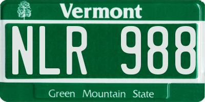 VT license plate NLR988