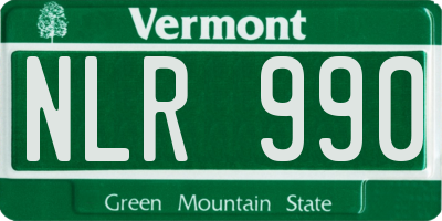 VT license plate NLR990