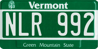 VT license plate NLR992