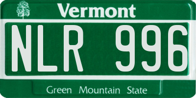 VT license plate NLR996