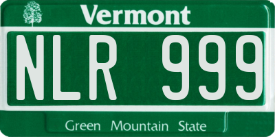 VT license plate NLR999