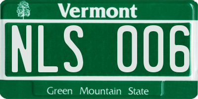VT license plate NLS006