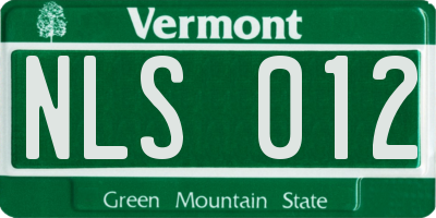 VT license plate NLS012