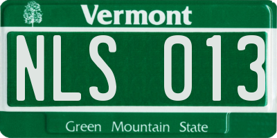 VT license plate NLS013