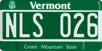 VT license plate NLS026