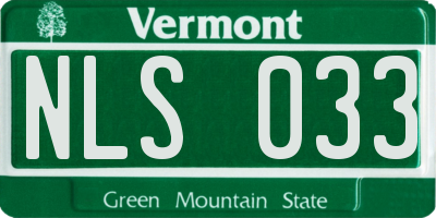 VT license plate NLS033