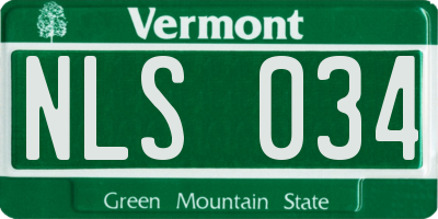 VT license plate NLS034