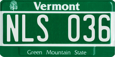 VT license plate NLS036