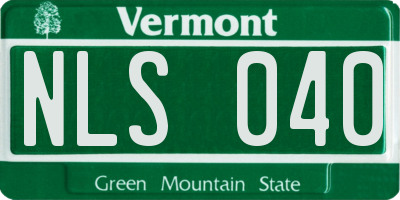 VT license plate NLS040