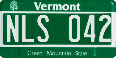 VT license plate NLS042