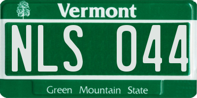 VT license plate NLS044